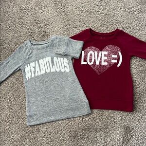 Kids Graphic Tops- Gray and Red